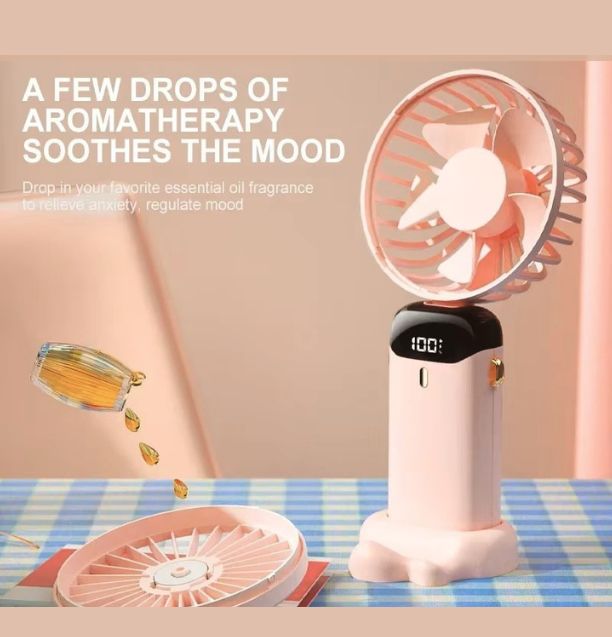 Portable Neck Fan — 3000mAh Rechargeable | 5 Speed | Foldable Hands-Free Cooling Fan with LED Display & Phone Stand