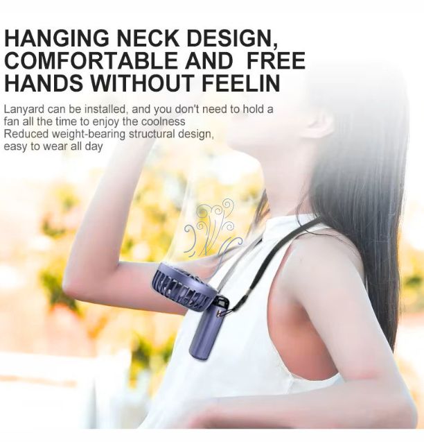 Portable Neck Fan — 3000mAh Rechargeable | 5 Speed | Foldable Hands-Free Cooling Fan with LED Display & Phone Stand