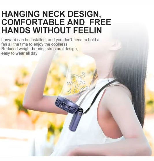 Portable Neck Fan — 3000mAh Rechargeable | 5 Speed | Foldable Hands-Free Cooling Fan with LED Display & Phone Stand