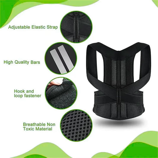 Ergonomic Back Support Belt – Adjustable Lumbar Posture Corrector, Breathable Mesh, Unisex