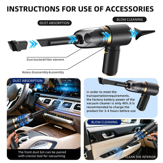 Cordless Vacuum Cleaner Suitable For Car/Home/Hard Floor/Carpet/Pet/Hair